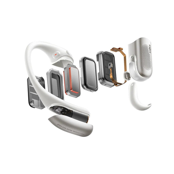 Shokz OpenFit Pro open-ear wireless earbuds with AI call clarity White Qatar