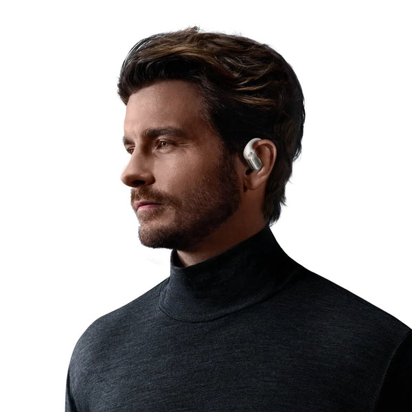 Shokz OpenFit Pro open-ear wireless earbuds with AI call clarity White Qatar
