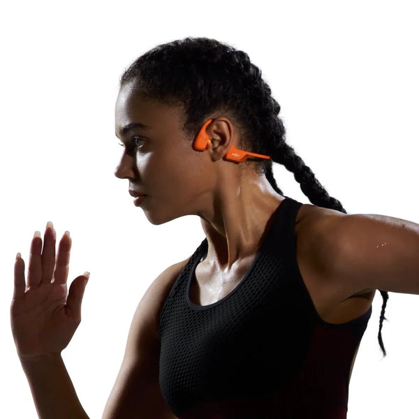 Shokz OpenRun Pro 2 Orange open-ear sports headphones with DualPitch sound and 12-hour battery Qatar