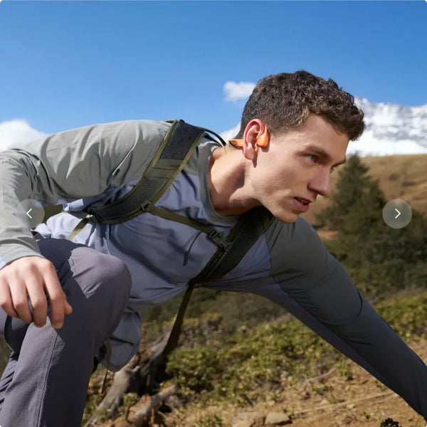 Shokz OpenRun Pro 2 Orange open-ear sports headphones with DualPitch sound and 12-hour battery Qatar