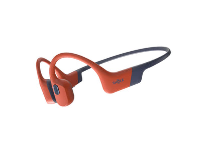 Shokz OpenSwim Pro bone conduction sport headphones with IP68 waterproof rating and open-ear design.