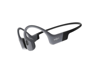 Shokz OpenSwim Pro bone conduction sport headphones with IP68 waterproof rating and open-ear design.