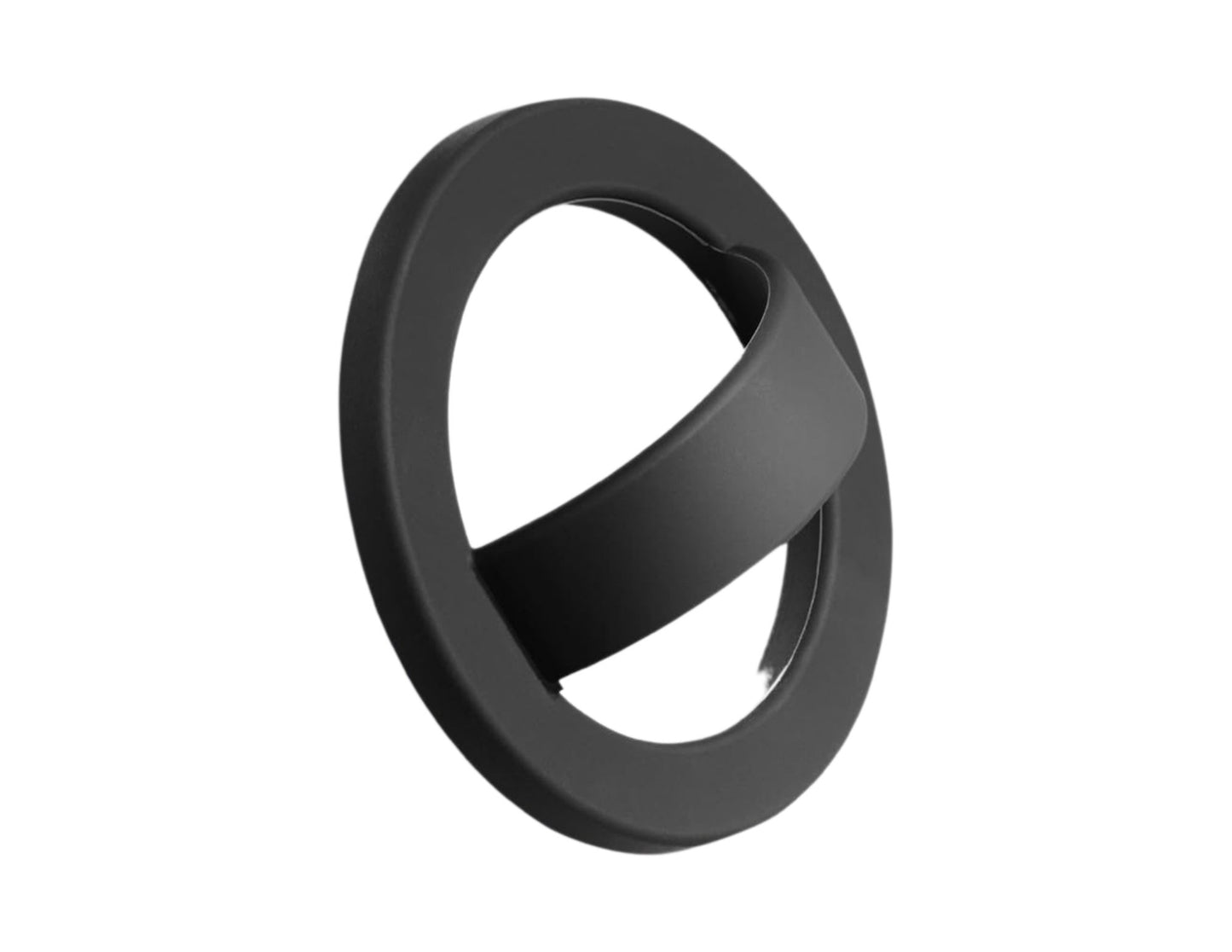 Black silicone magnetic 360-degree phone ring grip holder attached to smartphone Qatar