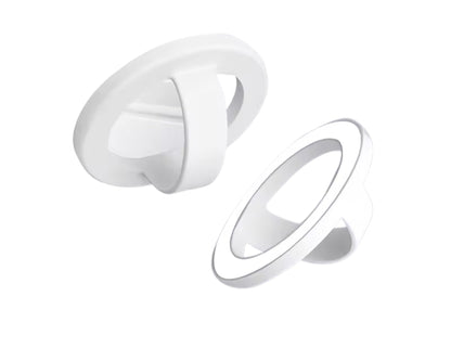Black silicone magnetic 360-degree phone ring grip holder attached to smartphone Qatar