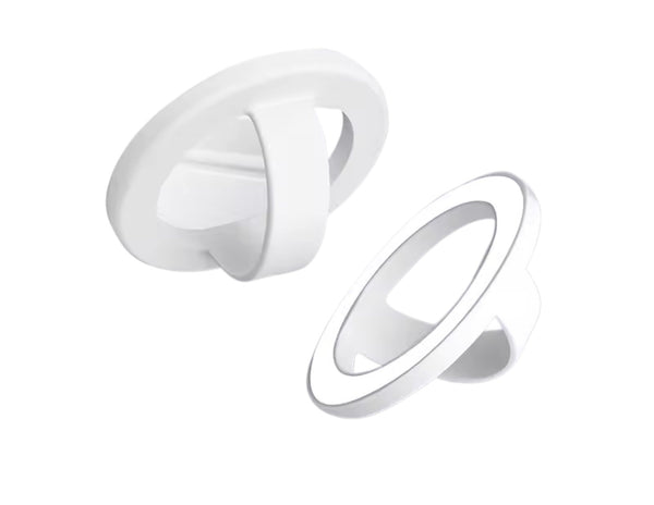 Black silicone magnetic 360-degree phone ring grip holder attached to smartphone Qatar