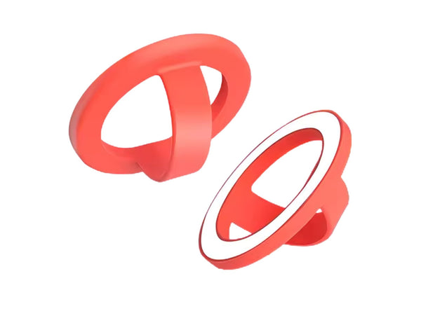 Black silicone magnetic 360-degree phone ring grip holder attached to smartphone Qatar
