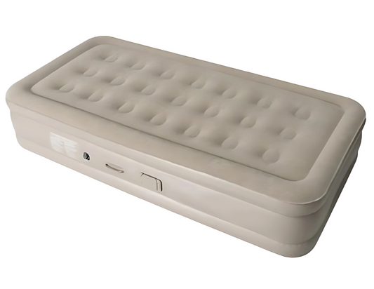 Front view of Single Automatic Inflatable Bed with built-in pump.