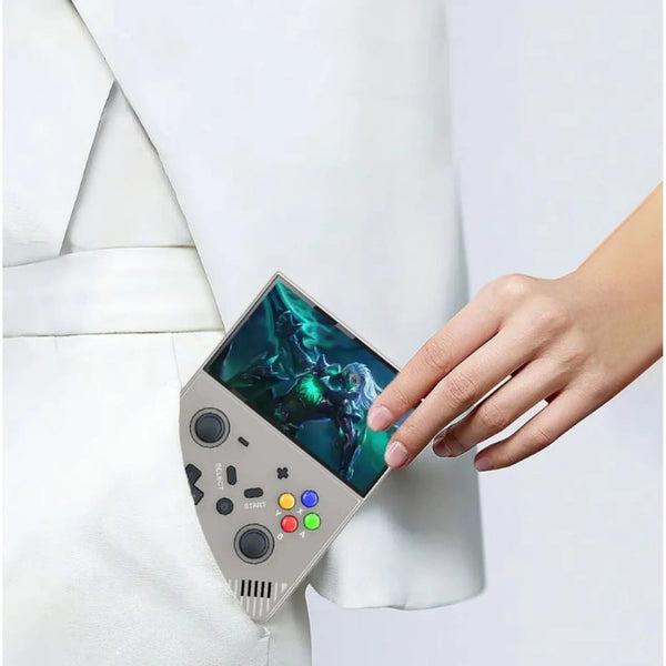 SJGAM R43 Pro Retro Handheld Game Console 64GB Grey with 4.3-inch IPS display and Linux EmuELEC system Qatar