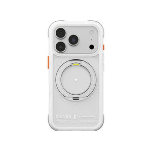 Skinarma Atlas Frost protective case for iPhone 18 Pro with frosted bumper, 360° aluminium kickstand and DRIFT-NODE™ corner protection in Qatar
