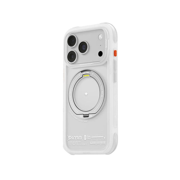 Skinarma Atlas Frost protective case for iPhone 18 Pro with frosted bumper, 360° aluminium kickstand and DRIFT-NODE™ corner protection in Qatar