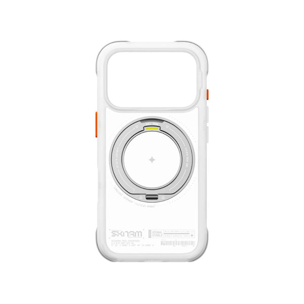 Skinarma Atlas Frost protective case for iPhone 18 Pro with frosted bumper, 360° aluminium kickstand and DRIFT-NODE™ corner protection in Qatar