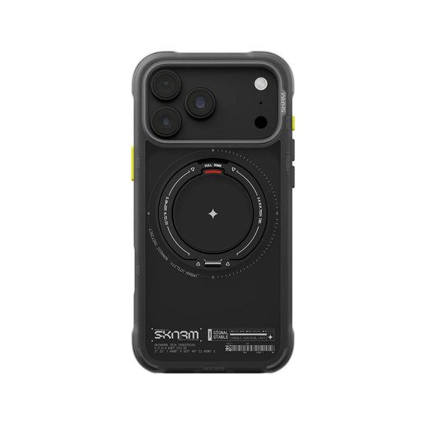 Skinarma Atlas Black protective case for iPhone 18 Pro Max with 360° rotating aluminium kickstand and DRIFT-NODE™ corner protection in Qatar