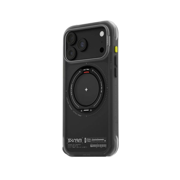Skinarma Atlas Black protective case for iPhone 18 Pro Max with 360° rotating aluminium kickstand and DRIFT-NODE™ corner protection in Qatar