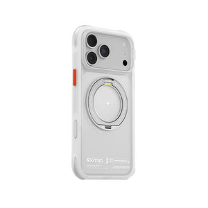 Skinarma Atlas Frost protective case for iPhone 18 Pro Max with frosted bumper, 360° aluminium kickstand and DRIFT-NODE™ corner protection in Qatar