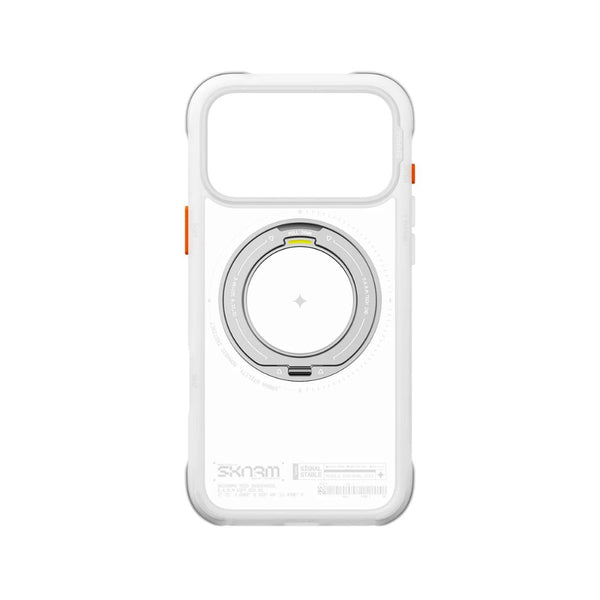 Skinarma Atlas Frost protective case for iPhone 18 Pro Max with frosted bumper, 360° aluminium kickstand and DRIFT-NODE™ corner protection in Qatar