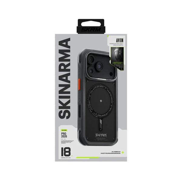 SkinArma Avion Case for iPhone 18 Pro with M-Safe support and removable camera frame Black Qatar