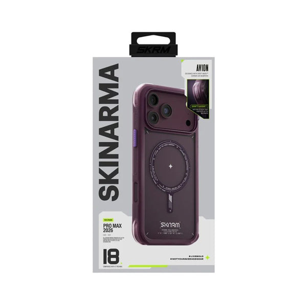SkinArma Avion Case for iPhone 18 Pro Max with M-Safe support and removable camera frame Burgundy Qatar