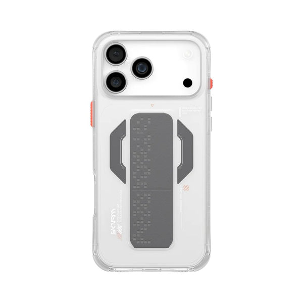Skinarma Haxa Mag-Charge Grip-Stand Case with magnetic charging for iPhone 17 Pro Max Clear Qatar