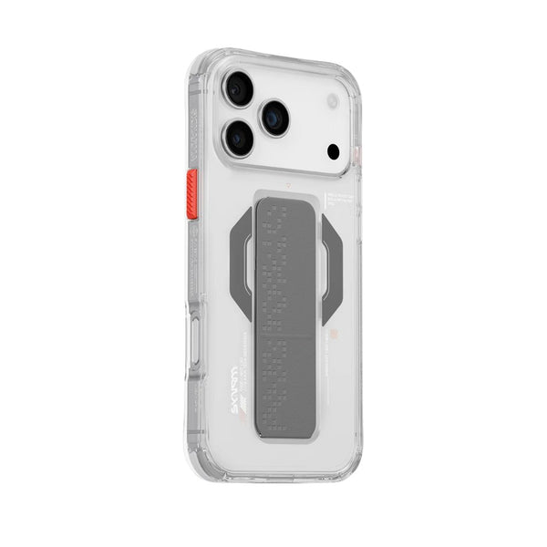 Skinarma Haxa Mag-Charge Grip-Stand Case with magnetic charging for iPhone 17 Pro Max Clear Qatar