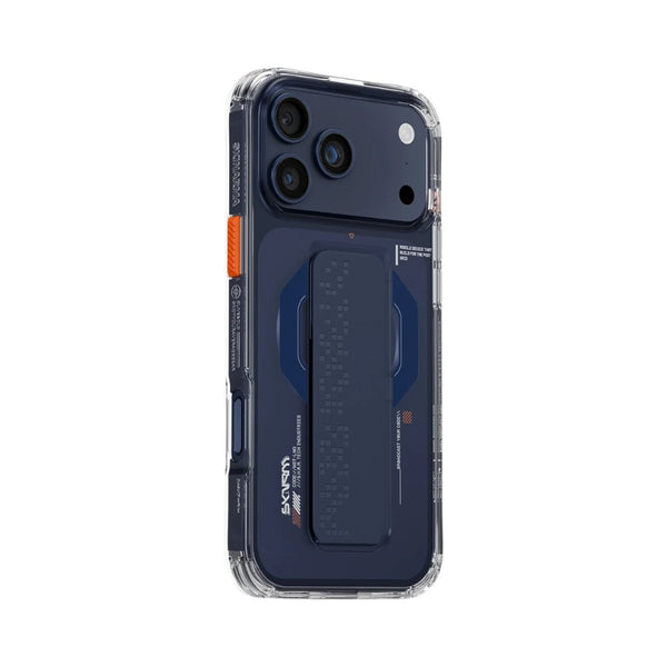 Skinarma Haxa Mag-Charge Grip-Stand Case with 8-foot drop protection for iPhone 17 Pro Max Navy Blue Qatar
