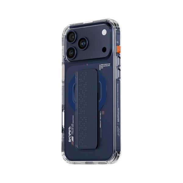Skinarma Haxa Mag-Charge Grip-Stand Case with 8-foot drop protection for iPhone 17 Pro Max Navy Blue Qatar