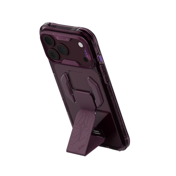 SkinArma Helio CE Case for iPhone 18 Pro with MagSafe and integrated stand Burgundy Qatar