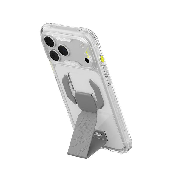 SkinArma Helio CE Case for iPhone 18 Pro with MagSafe and integrated stand Clear Qatar