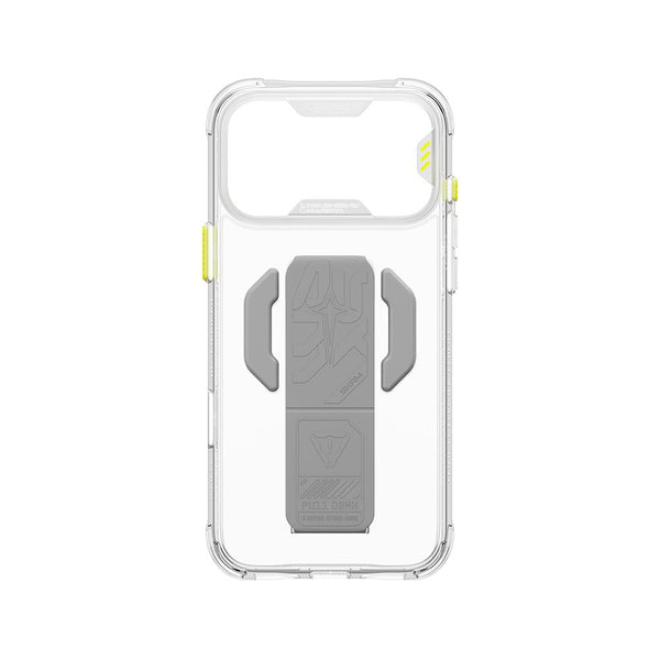 SkinArma Helio CE Case for iPhone 18 Pro with MagSafe and integrated stand Clear Qatar