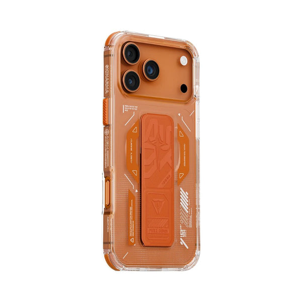 Skinarma HELIO Mag-Charge Grip-Stand Case with 8-foot drop protection for iPhone 17 Pro Max Orange Qatar