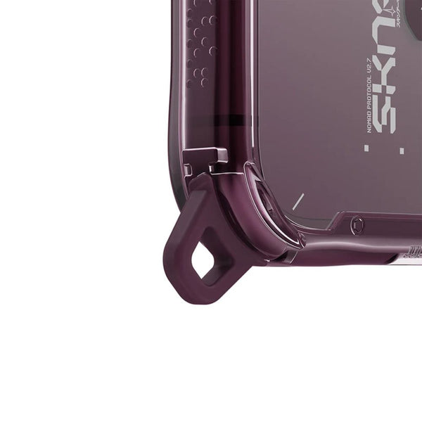 SkinArma Magma Case for iPhone 18 Pro Max with dual magnetic rings and aluminum buttons Burgundy Qatar
