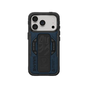 SkinArma Phantom Case for iPhone 18 Pro with M-Safe charging and foldable stand Blue Qatar