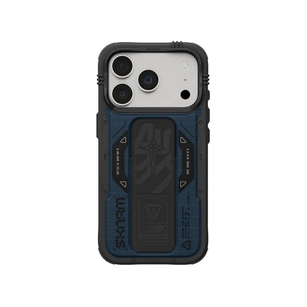 SkinArma Phantom Case for iPhone 18 Pro with M-Safe charging and foldable stand Blue Qatar
