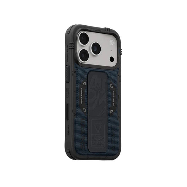 SkinArma Phantom Case for iPhone 18 Pro with M-Safe charging and foldable stand Blue Qatar