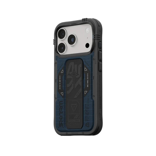 SkinArma Phantom Case for iPhone 18 Pro with M-Safe charging and foldable stand Blue Qatar