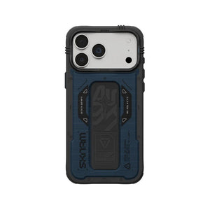 SkinArma Phantom Case for iPhone 18 Pro Max with M-Safe charging and foldable stand Blue Qatar