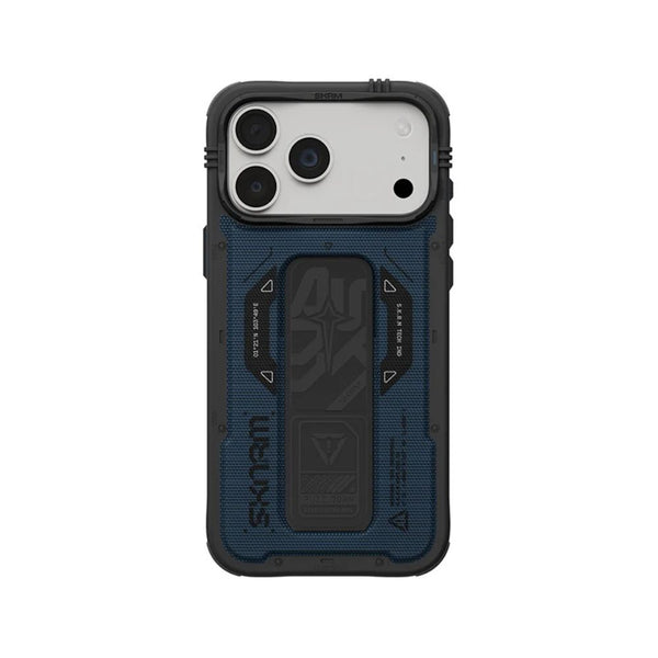SkinArma Phantom Case for iPhone 18 Pro Max with M-Safe charging and foldable stand Blue Qatar