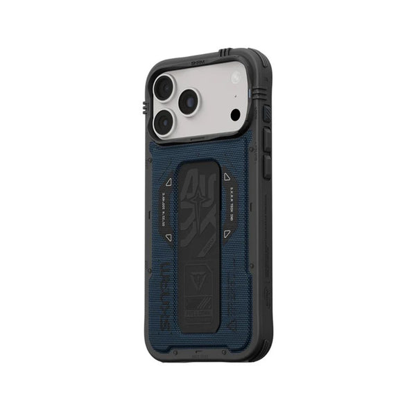 SkinArma Phantom Case for iPhone 18 Pro Max with M-Safe charging and foldable stand Blue Qatar