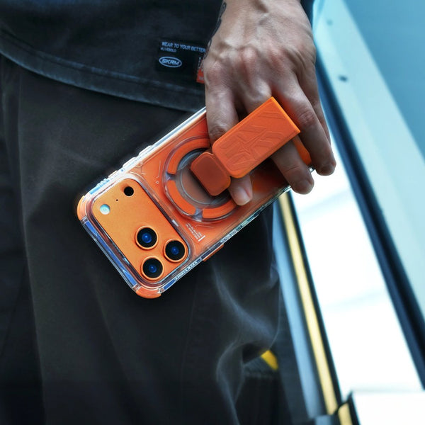Skinarma PHAZE ARCH XE magnetic 2 in 1 grip stand orange phone accessory Qatar