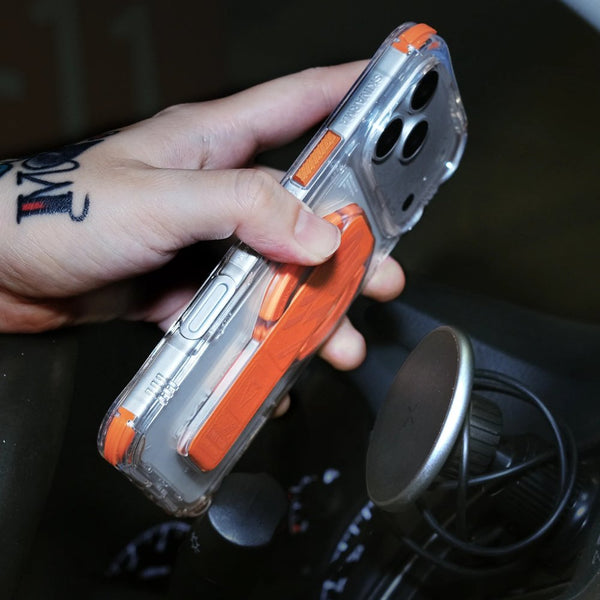 Skinarma PHAZE ARCH XE magnetic 2 in 1 grip stand orange phone accessory Qatar