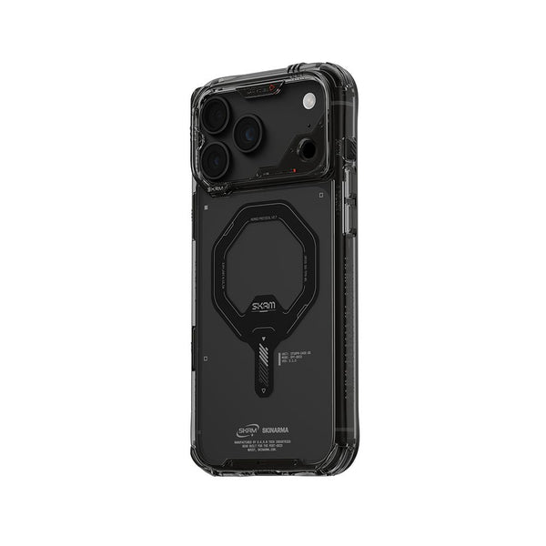 SkinArma Saido Case for iPhone 18 Pro Max with airbag protection and M-Safe charging Smoked Gray Qatar