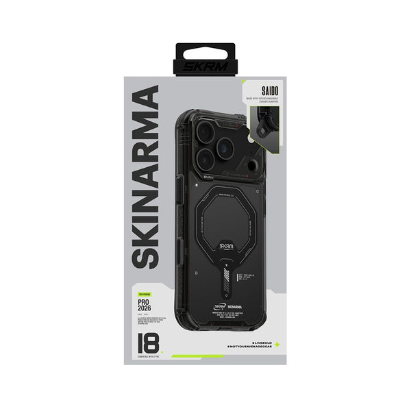 SkinArma Saido Case for iPhone 18 Pro with airbag protection and M-Safe charging Smoked Gray Qatar