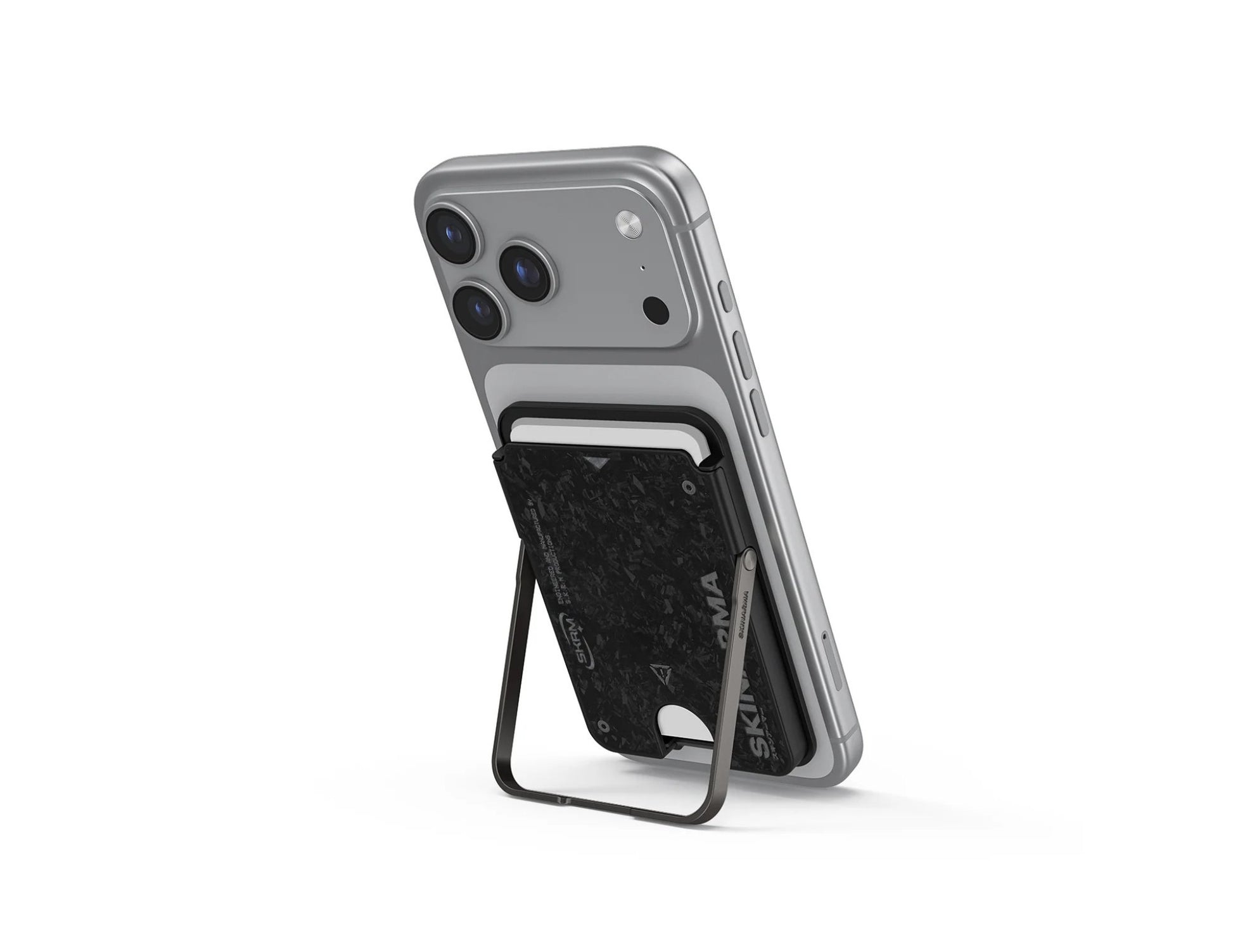 Skinarma VEKTOR forged carbon magnetic card holder kickstand black