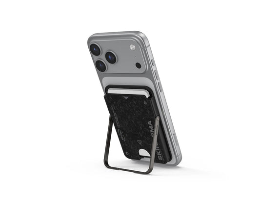 Skinarma VEKTOR forged carbon magnetic card holder kickstand black