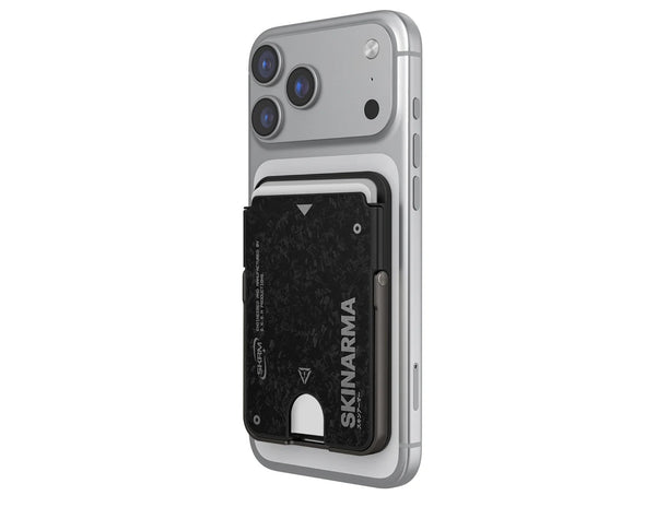 Skinarma VEKTOR forged carbon magnetic card holder kickstand black