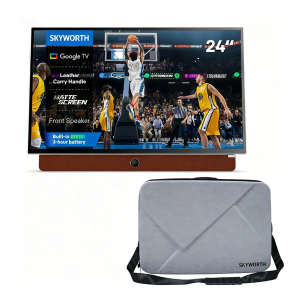 Skyworth 24 Inch Portable Google Smart TV 24LP60G with 24P100 Carry Case Full HD Qatar