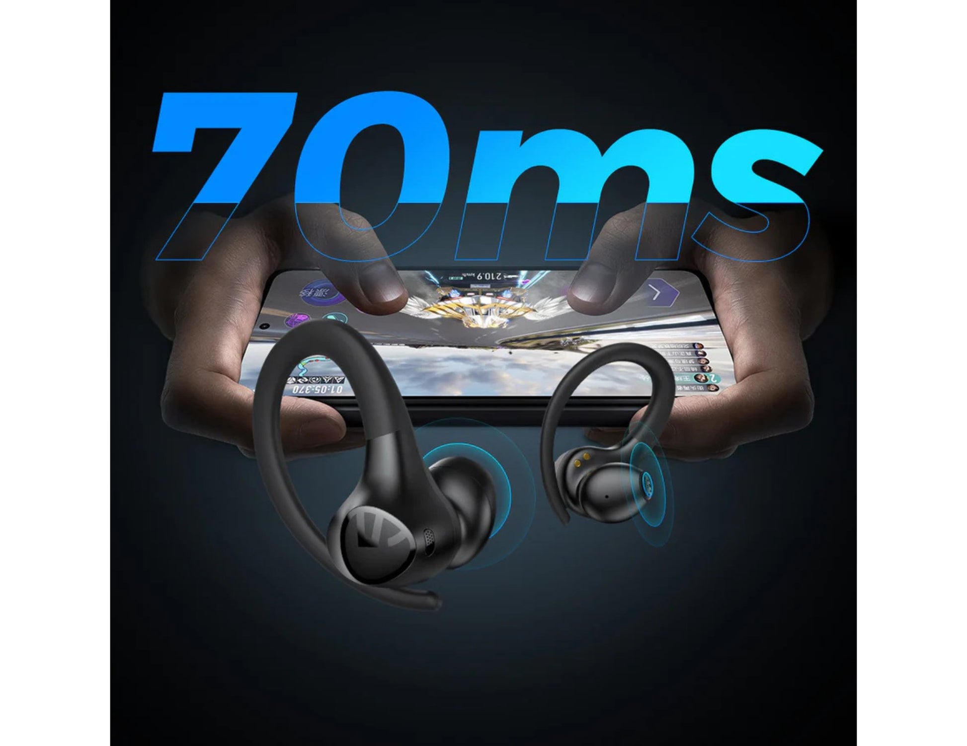 SOUNDPEATS Wings2 Sports Wireless Headphones Black IPX4 30H Battery Thabthaba Store Qatar