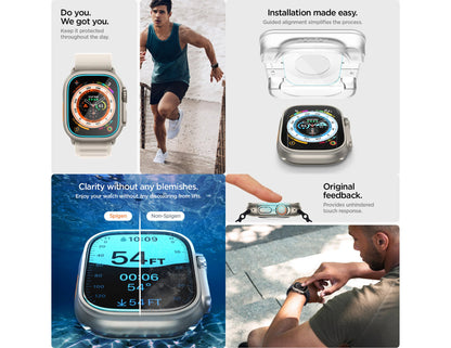 Spigen Apple Watch Ultra 49mm screen protector Glas.tR EZ Fit Qatar