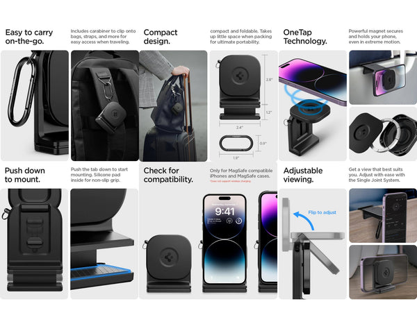 Spigen OneTap In-flight Mount Mag Fit clamp-on MagSafe phone holder Qatar