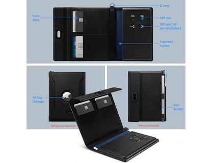 Spigen Passport Holder AirTag vegan leather RFID travel wallet Qatar