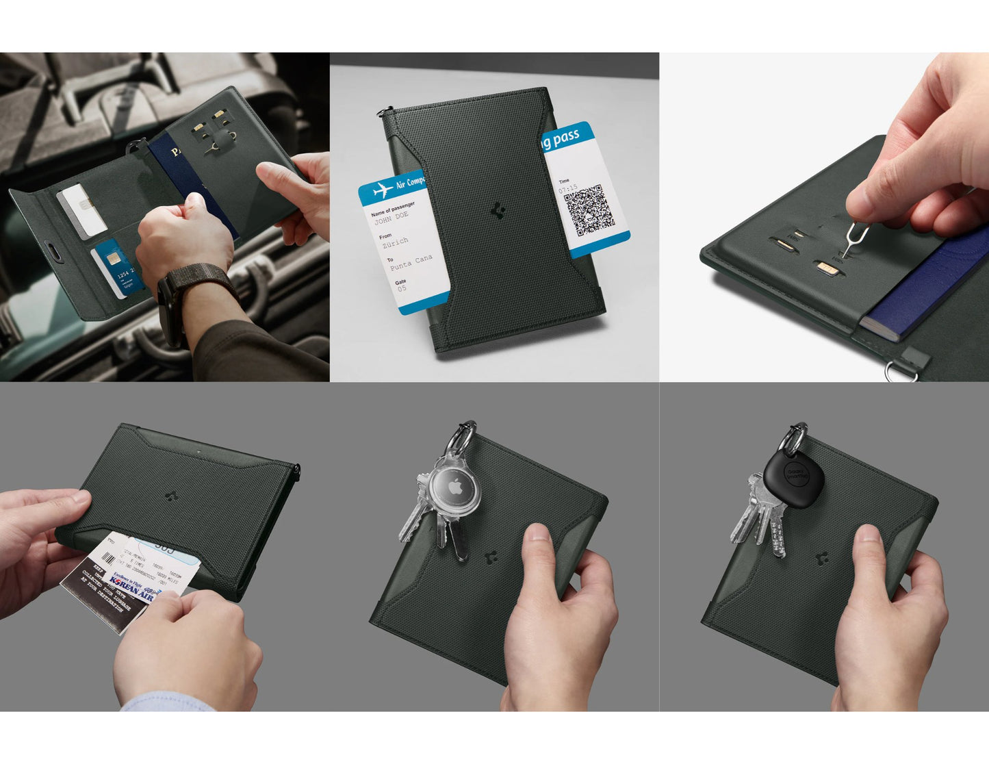 Spigen Passport Holder universal card holder vegan leather RFID Qatar